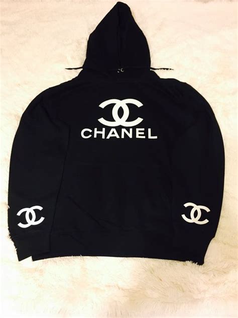 chanel hoodie mens black pink